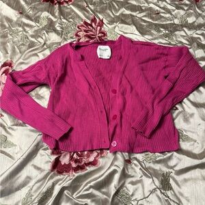 Abercrombie & Fitch Fuchsia Cardigan Sweater